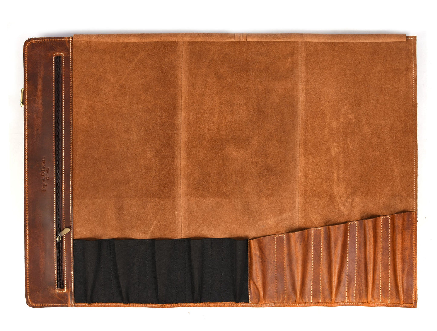 Knife Roll for Chef Knives light brown leather - 10 slot