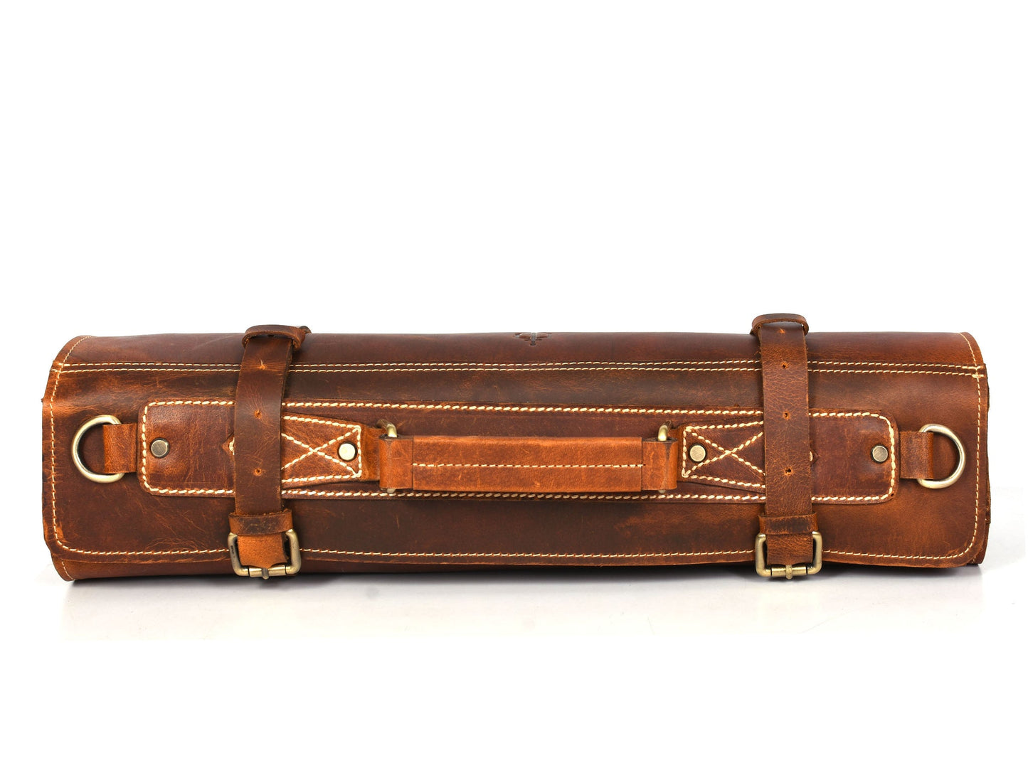 Knife Roll for Chef Knives light brown leather - 10 slot