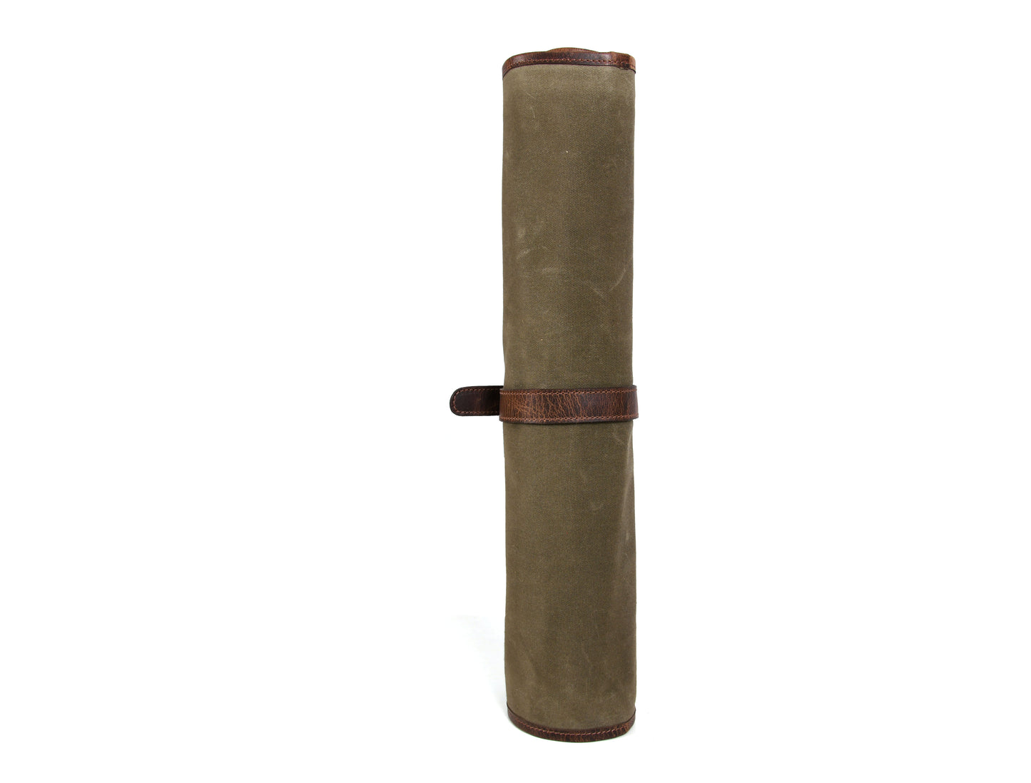 Knife Roll for Chef Knives Green Waxed Canvas - 5 slot