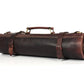 Knife Roll for Chef Knives dark brown leather - 10 slot