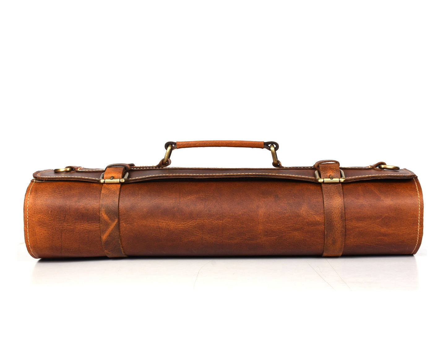 Knife Roll for Chef Knives light brown leather - 10 slot