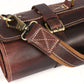 Knife Roll for Chef Knives dark brown leather - 10 slot