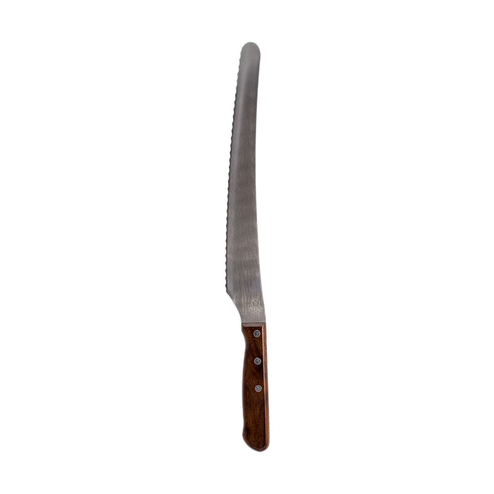 Bread knife 300mm, walnut wood handle