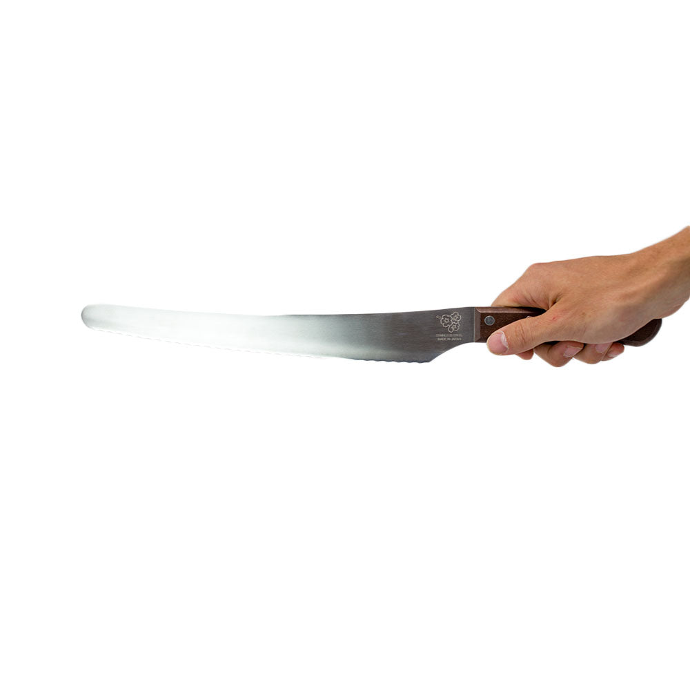 Bread knife 300mm, walnut wood handle